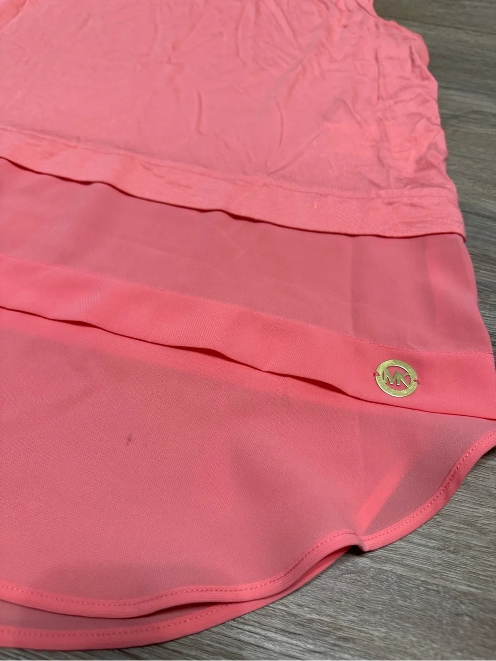 Michael Kors Coral Pink Sleeveless Layered Hem Tank